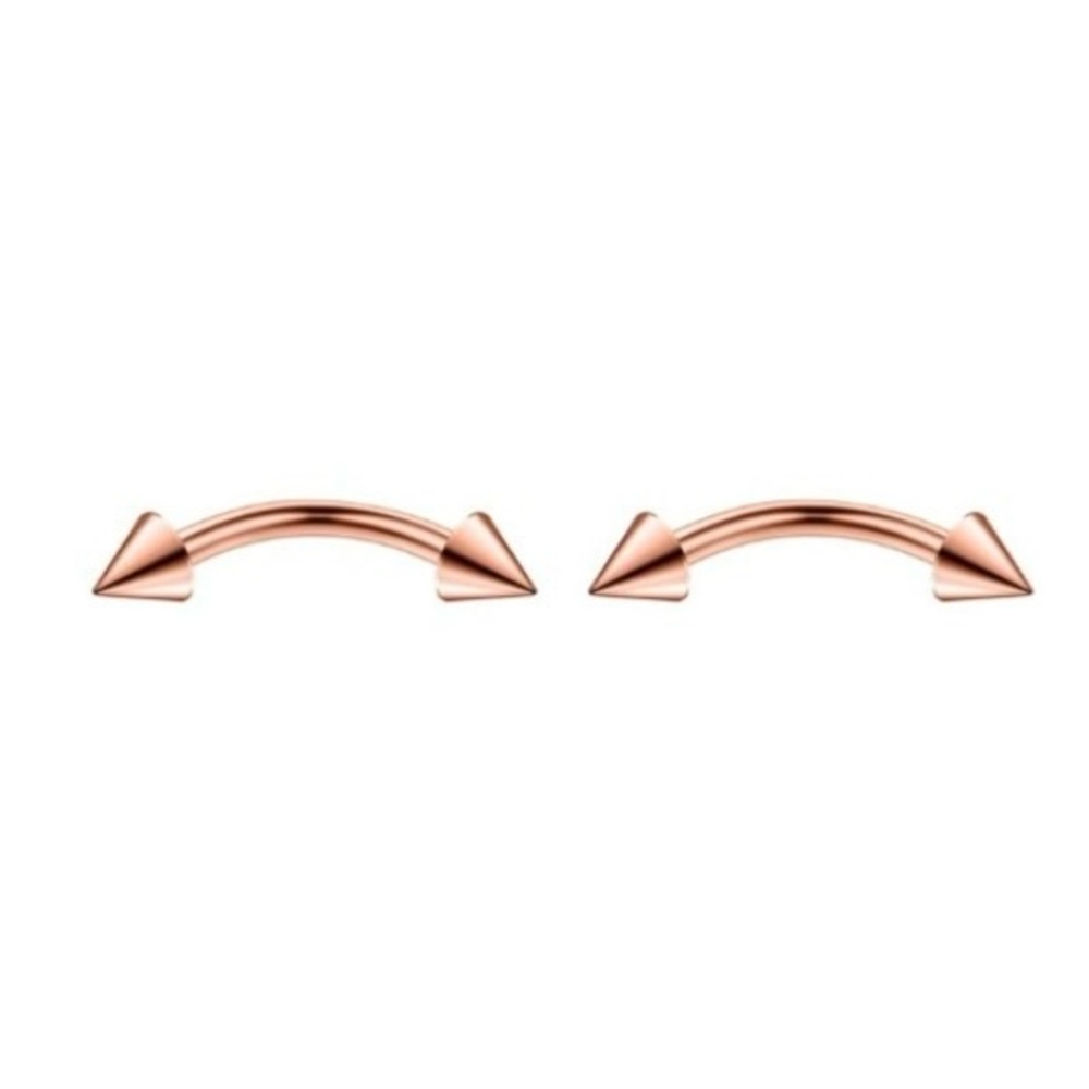 Stainless Steel Rose Gold Curved Barbell Jewelry with Spikes